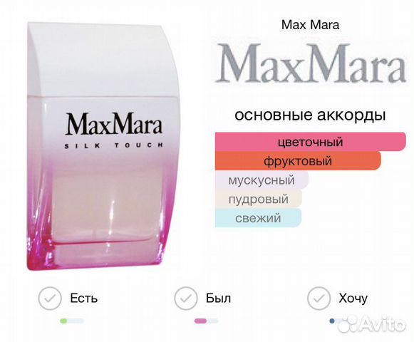 Духи max mara silk touch ретро на розлив