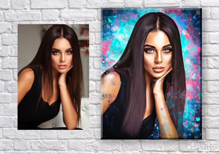 Портрет по фото на холсте