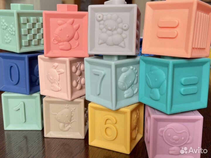 Кубики новые для малышей 0+ силиконовые