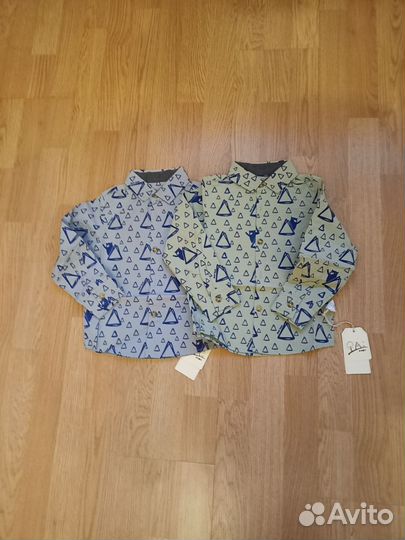 Рубашка для мальчика 90 синие