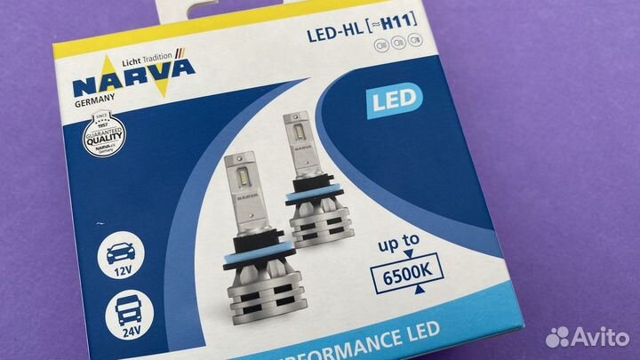 Светодиодные лампочки LED H11 Narva 2 шт 6500K