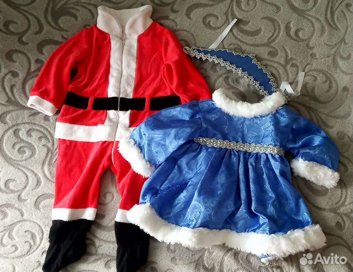 Детский костюм Деда Мороза и Снегурочки
