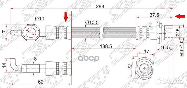 Шланг тормозной перед (Таиланд) toyota