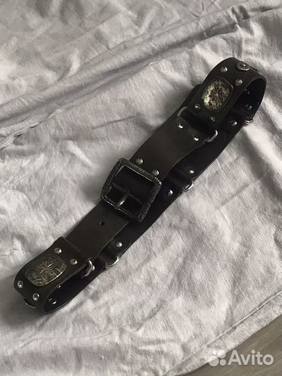 Итальянский винтажный ремень натуральная кожа