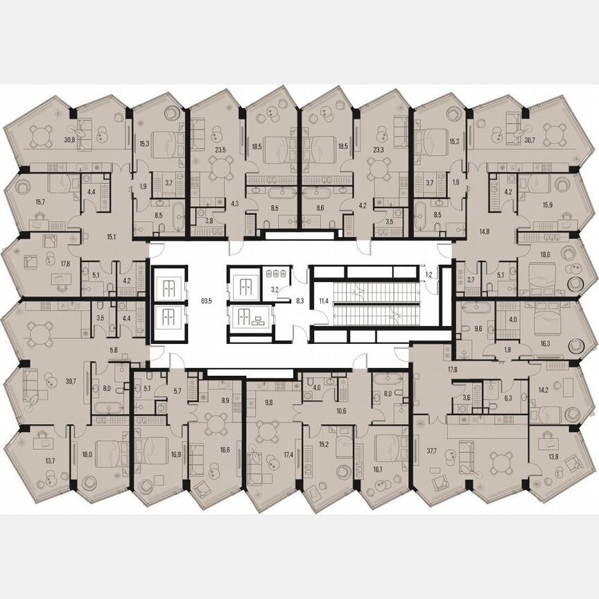 4-к. квартира, 121,8 м², 18/32 эт.