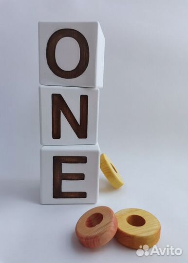 Кубики деревянные one