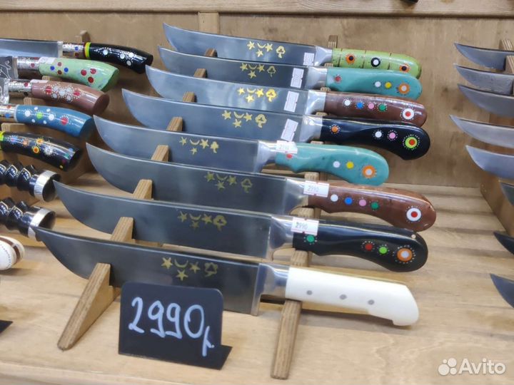 Нож с ножнами - пчак цветная ручка