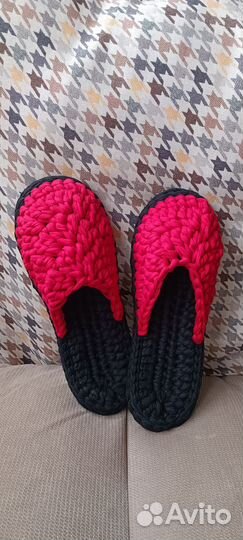 Трикотажные тапочки вязаные мужские