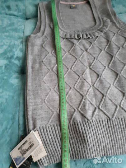 Жилет теплый новый школьный серый р.158