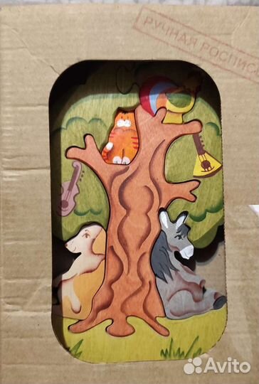 Пазл дерево бременские музыканты