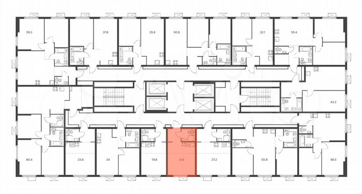Квартира-студия, 21,6 м², 18/33 эт.