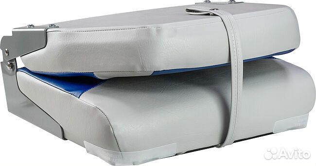 Кресло складное мягкое, обивка винил, цвет серый/с