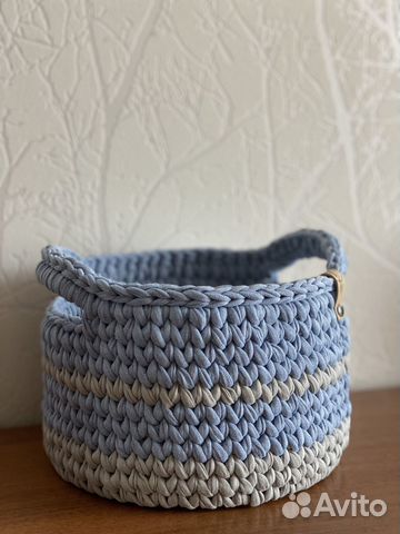 Интерьерная корзина из трикотажной пряжи