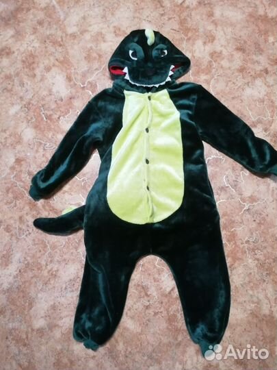 Костюм динозавра, бархатная пижама 100