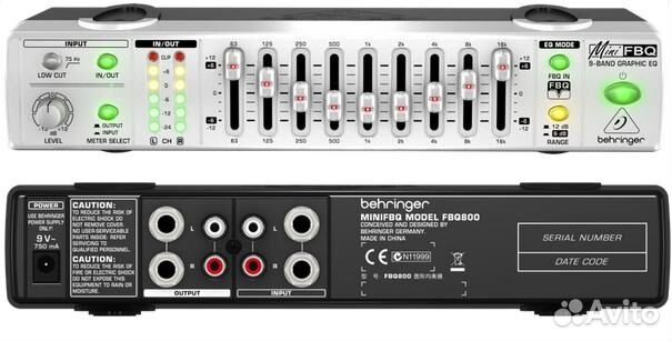 Behringer FBQ800 графический 9-полосный эквалайзер