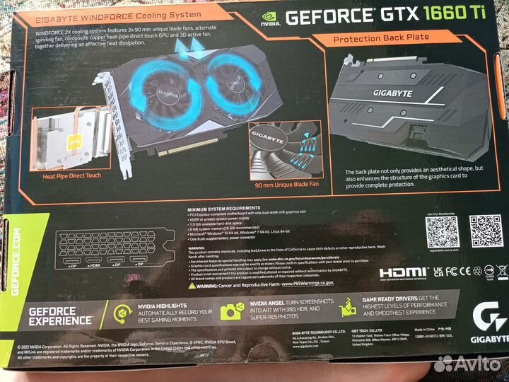 Видеокарта gtx 1660TI 6gb