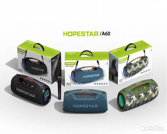 Беспроводная колонка Hopestar A60 100ватт с микроф