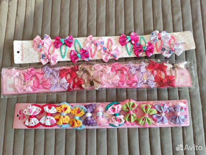 Заколки завязки ободки для девочек пакетом