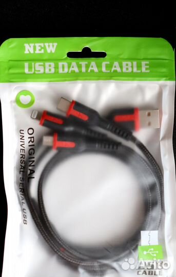Кабель для зарядки Type c, lightning (iPhone) USB