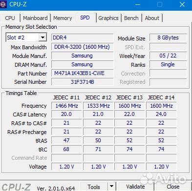 Samsung M471A1K43EB1-CWE 3200 8x8-16GB sodimm