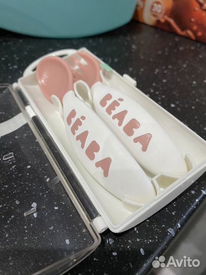 Набор ложка и вилка для кормления Beaba