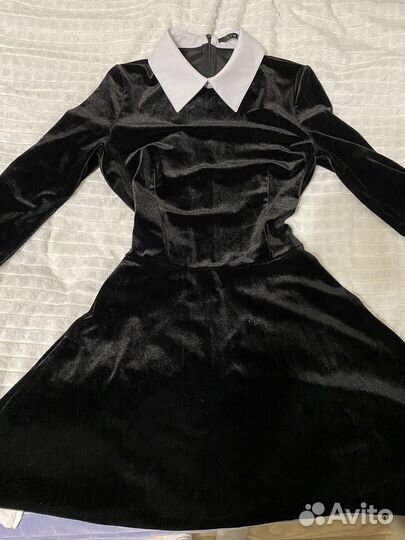 Черное бархатное платье lime