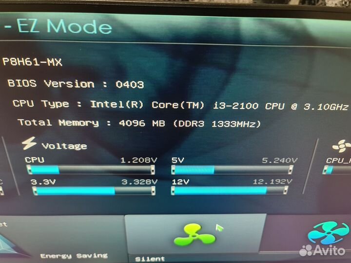 Материнская плата с процессором и памятью