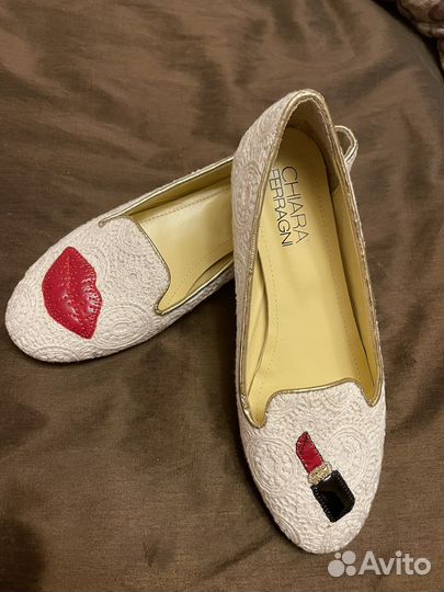 Балетки нат кожа и кружево ращмер 7 на 36,5