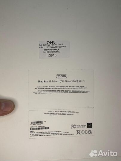 iPad Pro 12.9 2022 256gb WiFi only Silver M2