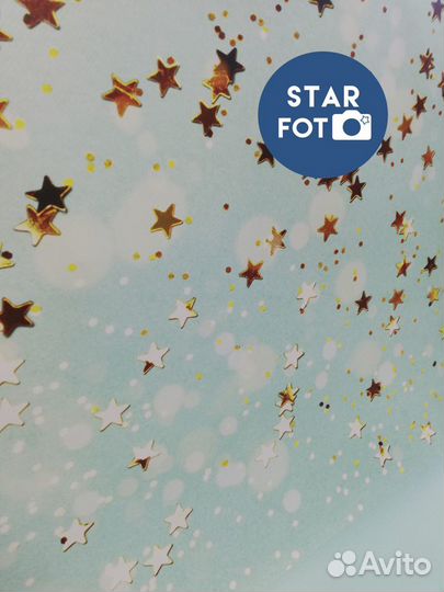 Фон гибкий 50*100см F16 бирюза звезды