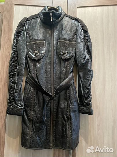 Плащ кожаный р.XS