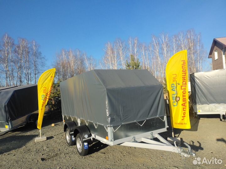 Прицеп Спартак 3,6х1,6 две оси с тентом