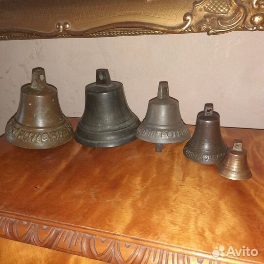 Антикварный бронзовый колокольчик