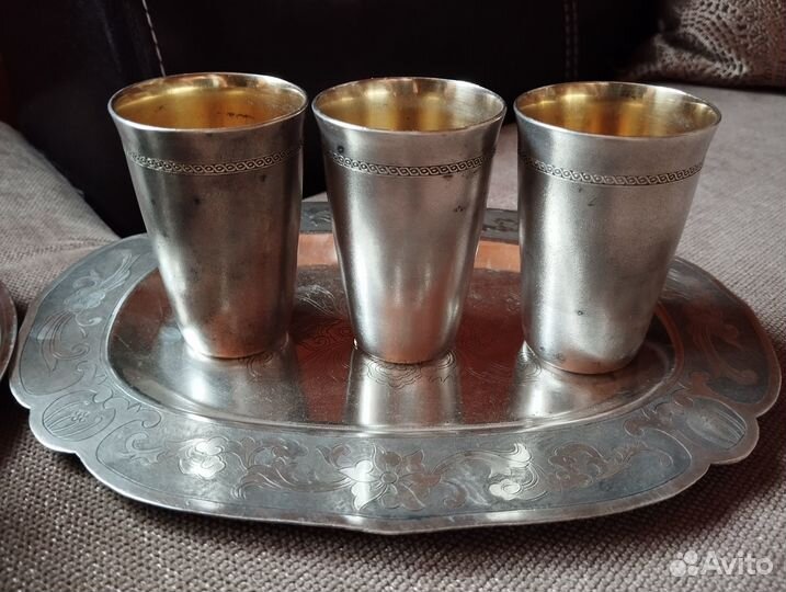 Рюмки чашки солонки Мельхиор