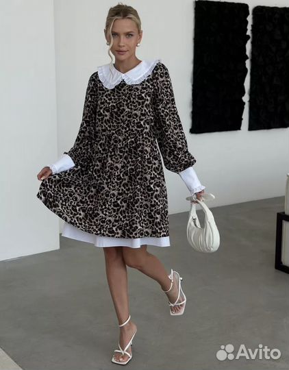 Платье леопардовое