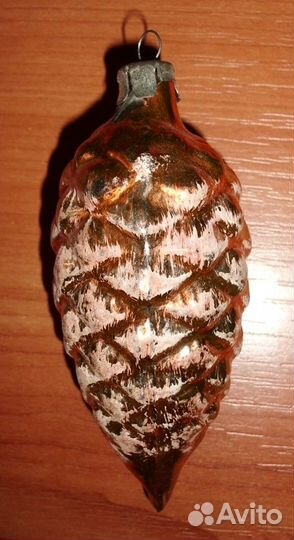 Елочное украшение Шишка стекло СССР 5 шт - 4 вида