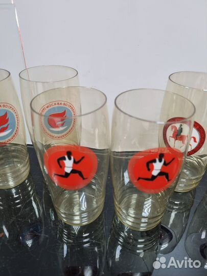 Винтажный советский набор бокалов Олимпиады-80