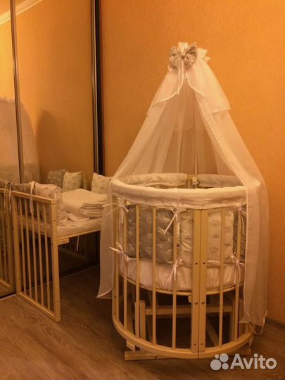 Кроватка-трансформер 8 в 1 из Бука + Маятник