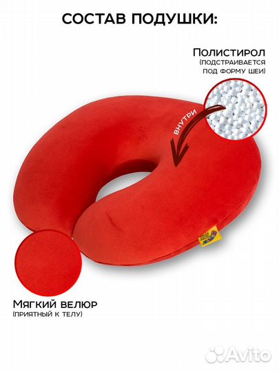 Подушка для путешествий на шею с эффектом антистре
