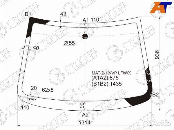 Стекло лобовое daewoo matiz 2010-2019