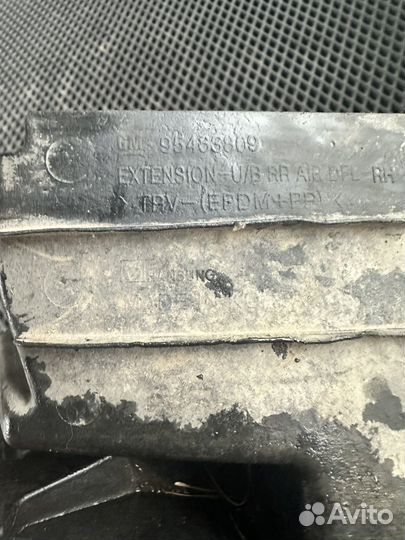 Брызговик задний правый Chevrolet Aveo T300