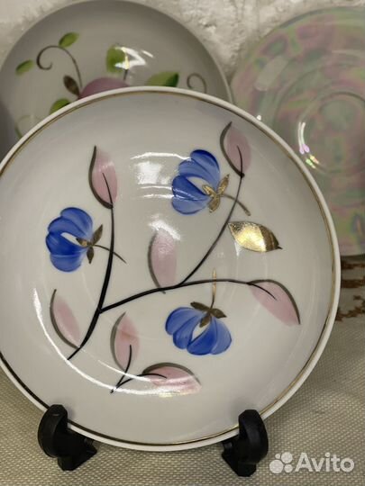 Разные блюдца Дулево фарфор СССР