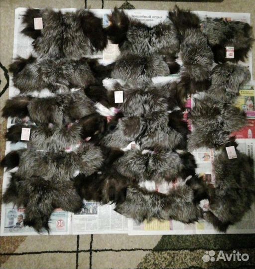 Кусочки меха чернобурки