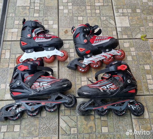 Раздвижные роликовые коньки с защитой и шлемом