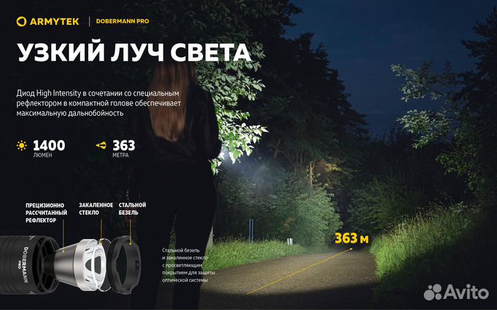 Фонарь Armytek Dobermann Pro Magnet USB F07501C