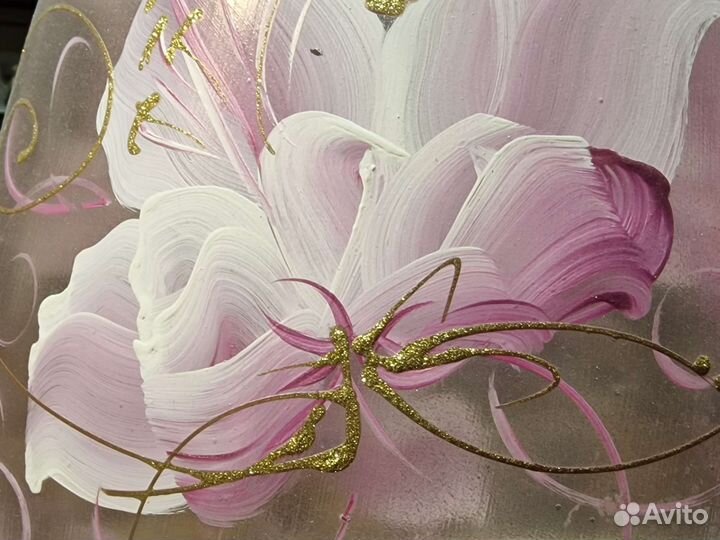 Напольная ваза цветное стекло