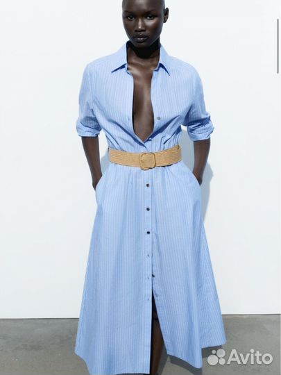 Платье рубашка zara lime