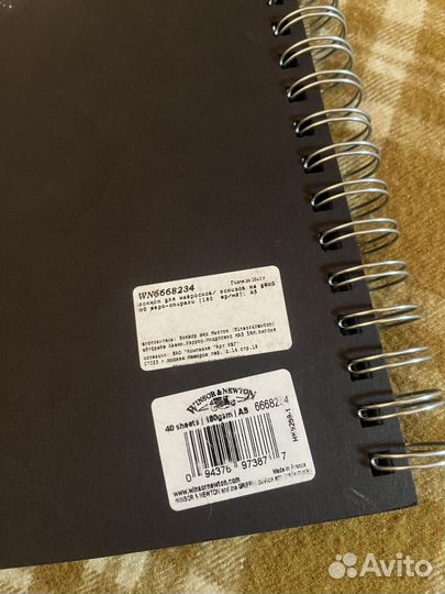 Скетчбук a5 черный(black)winsor&newton 180гр/м2