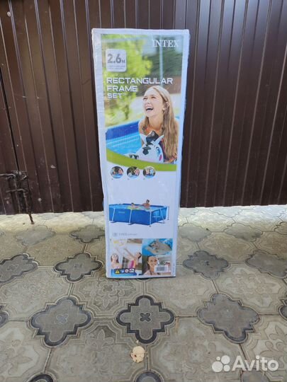 Каркасный бассейн intex прямоугольный новый