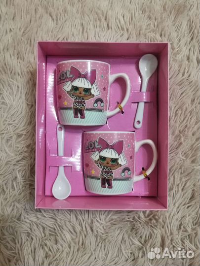 Подарочный набор лол(L.O.L) 2 кружки+2 ложки